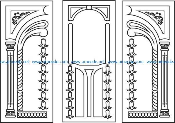 Flower door in succession file cdr and dxf free vector download for Laser cut CNC