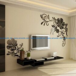 Flower leaves wall stickers file cdr and dxf free vector download for Laser cut