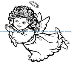 Flying Angel file cdr and dxf free vector download for laser engraving machines
