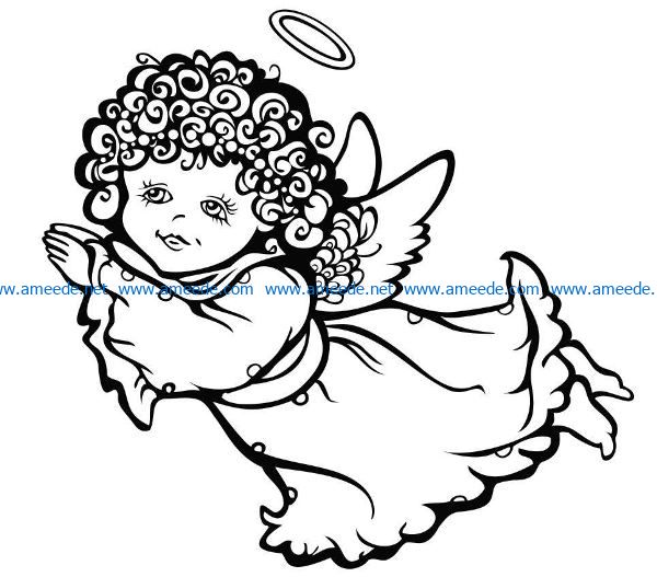 Flying Angel file cdr and dxf free vector download for laser engraving machines