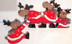 Four reindeer file cdr and dxf free vector download for Laser cut