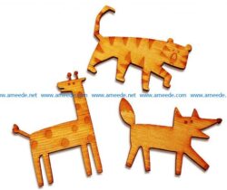 Funny animal file cdr and dxf free vector download for Laser cut