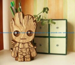 Groot pencil box file cdr and dxf free vector download for Laser cut