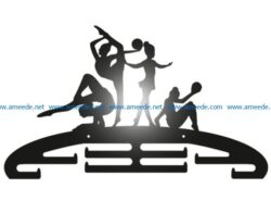 Gymnastics Medal file cdr and dxf free vector download for Laser cut