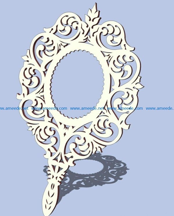 Hand mirror file cdr and dxf free vector download for Laser cut