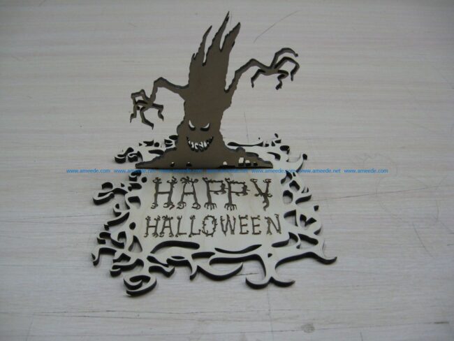 Happy Halloween file cdr and dxf free vector download for Laser cut