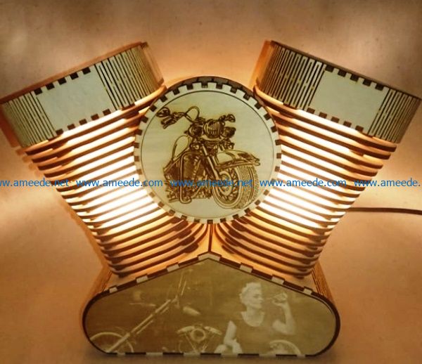 Harley lamp file cdr and dxf free vector download for Laser cut