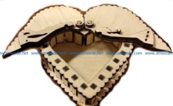 Heart box has two wings file cdr and dxf free vector download for Laser cut