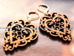 Heart earrings file cdr and dxf free vector download for Laser cut