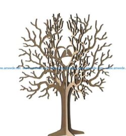 Heart tree and bird file cdr and dxf free vector download for Laser cut