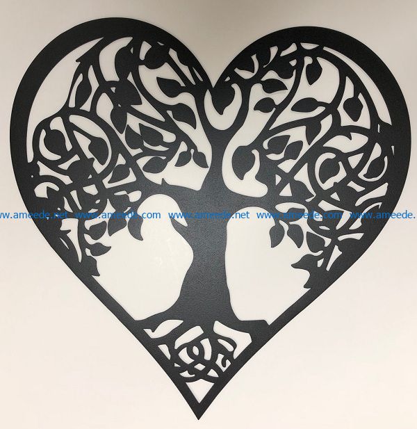 Heart tree of life file cdr and dxf free vector download for print or laser engraving machines