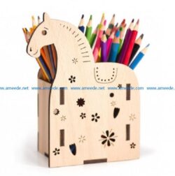 Horse shaped pen case file cdr and dxf free vector download for Laser cut