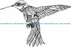 Hummingbird art file cdr and dxf free vector download for laser engraving machines