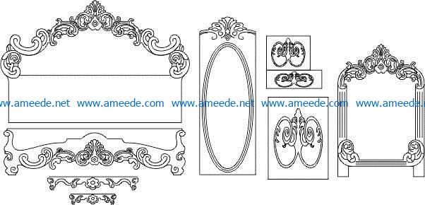 Interior decoration pattern file cdr and dxf free vector download for CNC cut