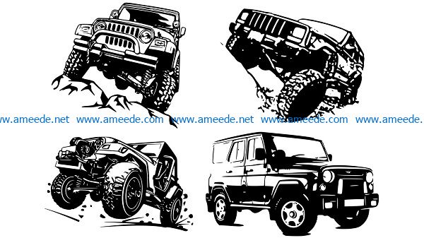 Jeep car file cdr and dxf free vector download for print or laser engraving machines