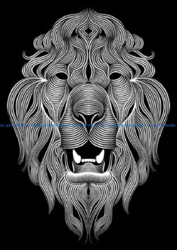 Lion file cdr and dxf free vector download for print or laser engraving machines