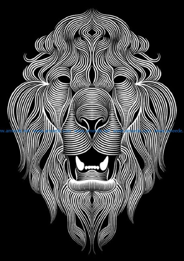 Lion file cdr and dxf free vector download for print or laser engraving machines