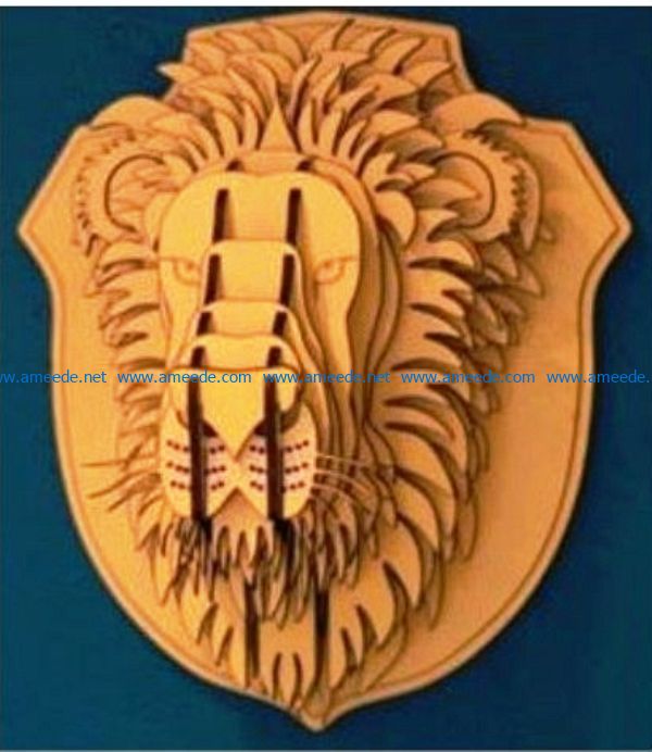 Lion head file cdr and dxf free vector download for Laser cut CNC