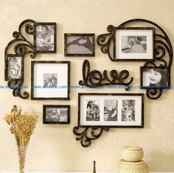Love heart photo frames file cdr and dxf free vector download for Laser cut