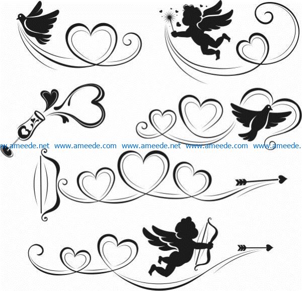 Love symbol file cdr and dxf free vector download for print or laser engraving machines