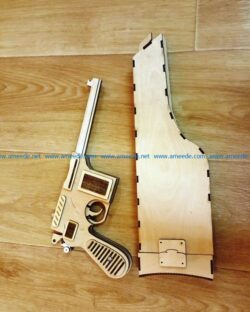 Mauser C96 gun file cdr and dxf free vector download for Laser cut