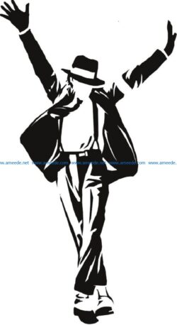 Michael Jackson file cdr and dxf free vector download for print or laser engraving machines