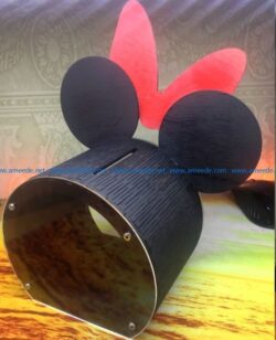Mickey Piggy bank file cdr and dxf free vector download for Laser cut