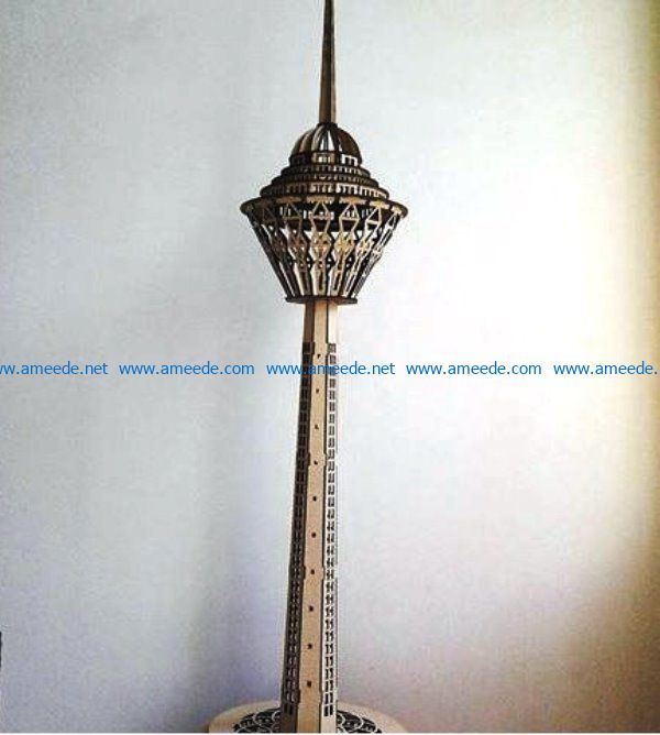 Milad Tower file cdr and dxf free vector download for Laser cut