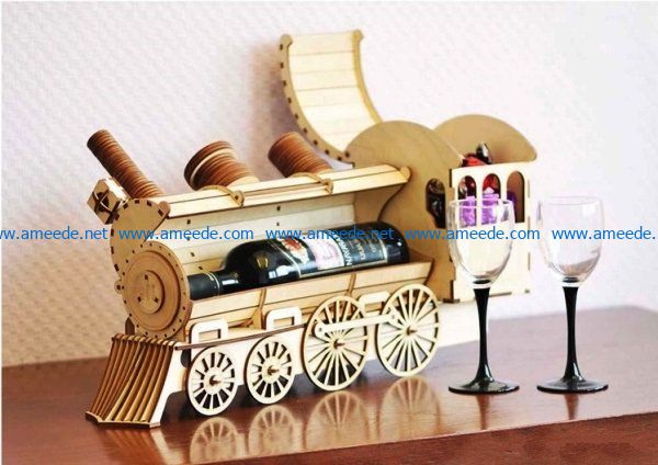 Mini-bar Steam locomotive file cdr and dxf free vector download for Laser cut