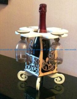 Minibar Wine file cdr and dxf free vector download for Laser cut