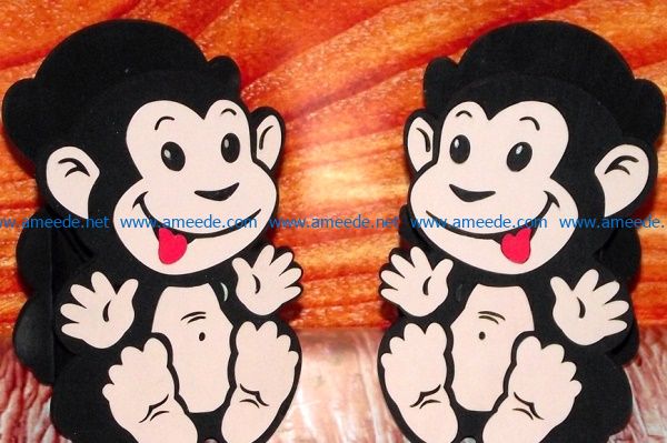 Monkey pencil box file cdr and dxf free vector download for CNC cut