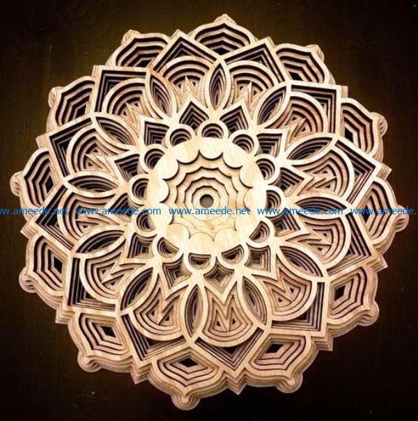 Multilayer flower file cdr and dxf free vector download for Laser cut