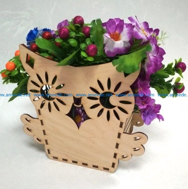 Owl flower basket file cdr and dxf free vector download for Laser cut