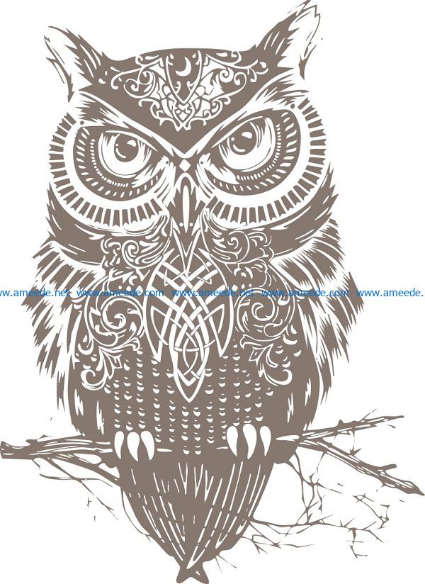 Owl training file cdr and dxf free vector download for print or laser engraving machines