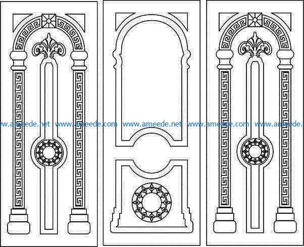 Pattern arabic door file cdr and dxf free vector download for CNC cut