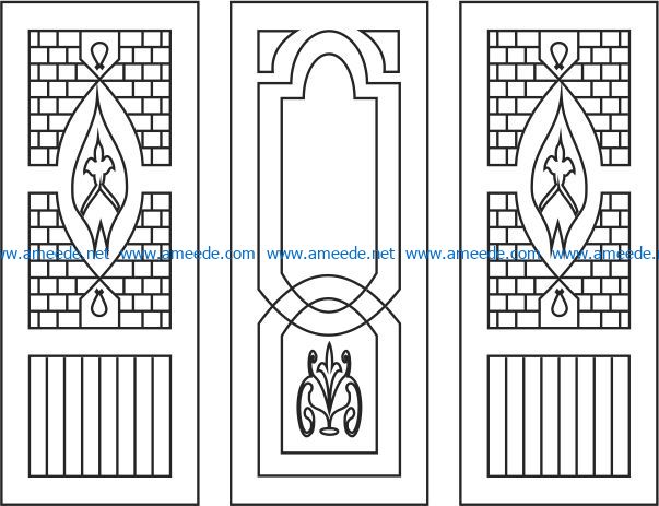 Pattern interlocking door file cdr and dxf free vector download for Laser cut CNC