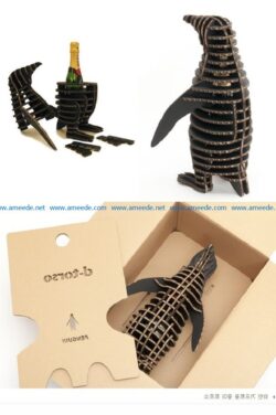 Penguins wine box file cdr and dxf free vector download for Laser cut