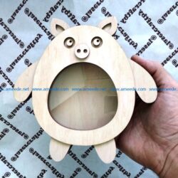 Piggy Bank file cdr and dxf free vector download for Laser cut