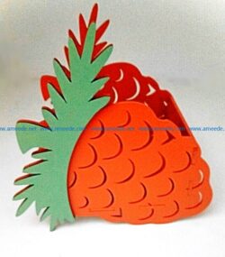 Pineapple pencil holder file cdr and dxf free vector download for Laser cut