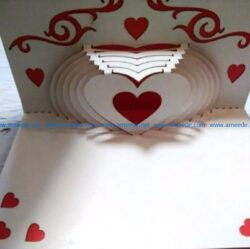 Postcards Heart file cdr and dxf free vector download for Laser cut