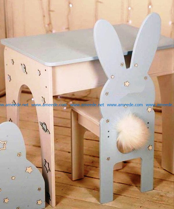 Rabbit ears chair file cdr and dxf free vector download for Laser cut CNC