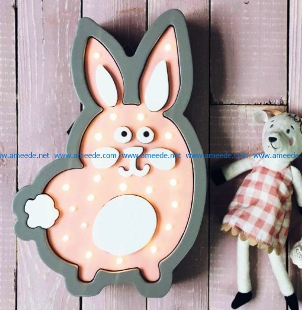 Rabbit lights file cdr and dxf free vector download for Laser cut