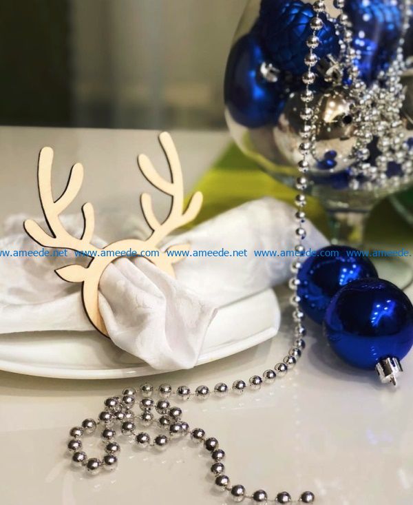 Reindeer horns for napkins file cdr and dxf free vector download for Laser cut