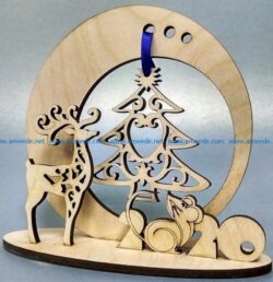Ribbons for Christmas toys file cdr and dxf free vector download for Laser cut