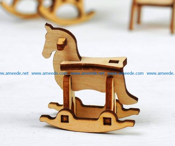 Rocking Horse file cdr and dxf free vector download for Laser cut CNC