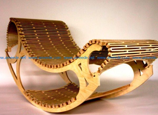 Rocking chair is made of plywood file cdr and dxf free vector download for Laser cut