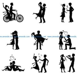 Romantic love file cdr and dxf free vector download for Laser cut Plasma