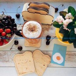 Set of coasters toaster file cdr and dxf free vector download for Laser cut