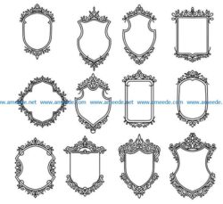 Shield decorative frame file cdr and dxf free vector download for Laser cut CNC