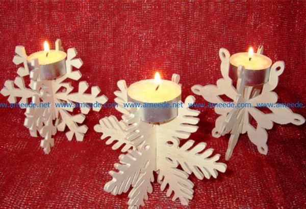 Snowflake candlesticks file cdr and dxf free vector download for Laser cut